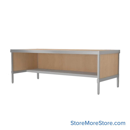 Mail Desk, 30" W x 84" D x 30" H, Half Shelf Desk, 21.875" Modesty Panel Height
