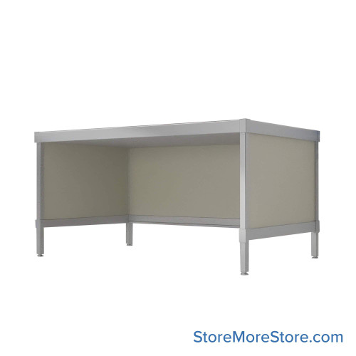 Mail Desk, 36" W x 60" D x 42" H, Open Bottom Desk, 33.563" Modesty Panel Height