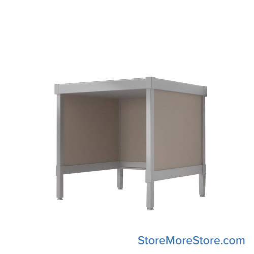 Mail Desk, 30" W x 25" D x 30" H, Open Bottom Desk, 21.875" Modesty Panel Height