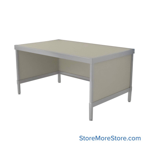 Mail Desk, 25" W x 42" D x 36" H, Open Bottom Desk, 27.875" Modesty Panel Height, Includes Adjustable Height