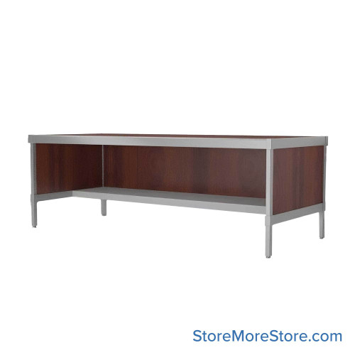 Mail Desk, 36" W x 84" D x 30" H, Half Shelf Desk, 15.875" Modesty Panel Height