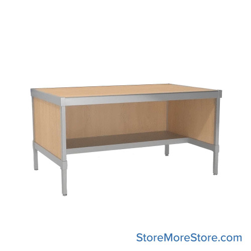 Mail Desk, 30" W x 48" D x 30" H, Half Shelf Desk, 21.875" Modesty Panel Height, Includes Adjustable Height