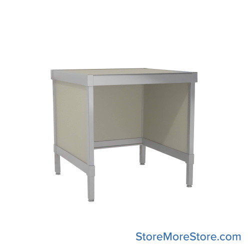 Mail Desk, 36" W x 30" D x 42" H, Open Bottom Desk, 33.563" Modesty Panel Height