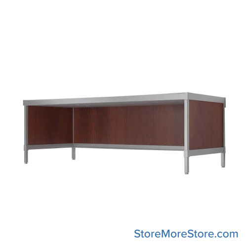Mail Desk, 25" W x 70" D x 42" H, Open Bottom Desk, 27.875" Modesty Panel Height