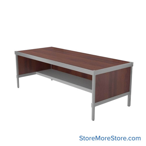 Mail Desk, 36" W x 84" D x 30" H, Half Shelf Desk, 21.875" Modesty Panel Height, Includes Adjustable Height