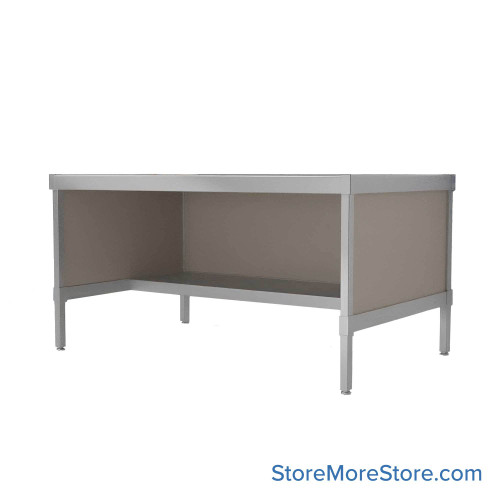 Mail Desk, 36" W x 56" D x 36" H, Half Shelf Desk, 21.875" Modesty Panel Height