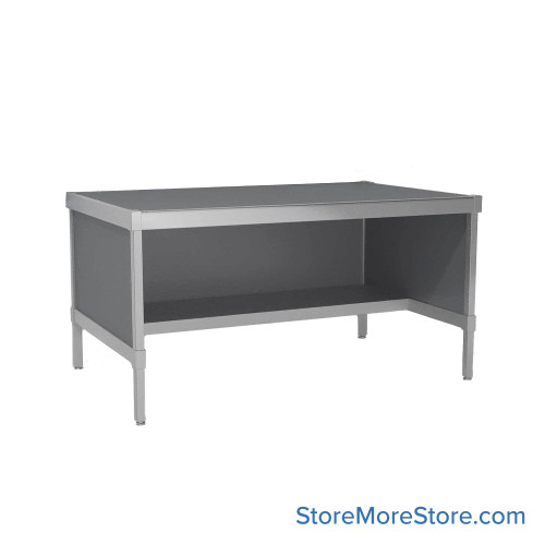 Mail Desk, 36" W x 42" D x 36" H, Half Shelf Desk, 27.875" Modesty Panel Height