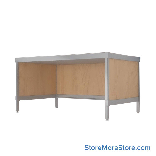 Mail Desk, 30" W x 42" D x 30" H, Open Bottom Desk, 15.875" Modesty Panel Height