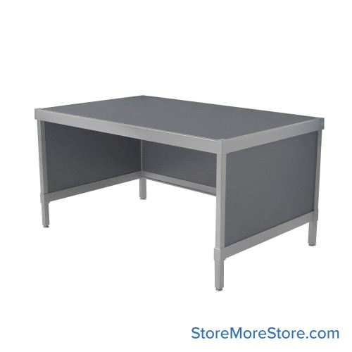 Mail Desk, 25" W x 60" D x 30" H, Open Bottom Desk, 21.875" Modesty Panel Height