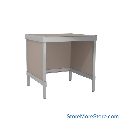 Mail Desk, 25" W x 25" D x 30" H, Open Bottom Desk, 21.875" Modesty Panel Height, Includes Adjustable Height