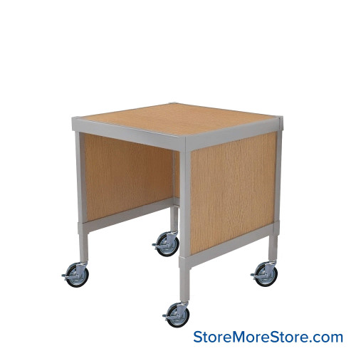 Mail Desk, 36" W x 25" D x 30" H, Open Bottom Desk, Includes Casters, 15.875" Modesty Panel Height