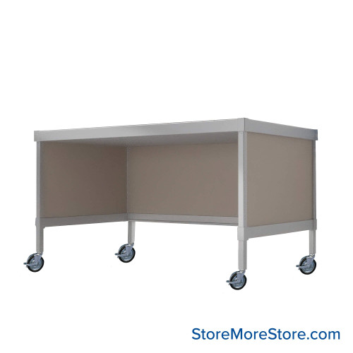 Mail Desk, 30" W x 42" D x 30" H, Open Bottom Desk, Includes Casters, 15.875" Modesty Panel Height