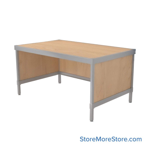 Mail Desk, 30" W x 42" D x 30" H, Open Bottom Desk, 21.875" Modesty Panel Height, Includes Adjustable Height