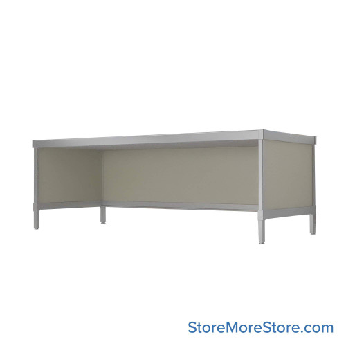 Mail Desk, 30" W x 84" D x 42" H, Open Bottom Desk, 27.875" Modesty Panel Height
