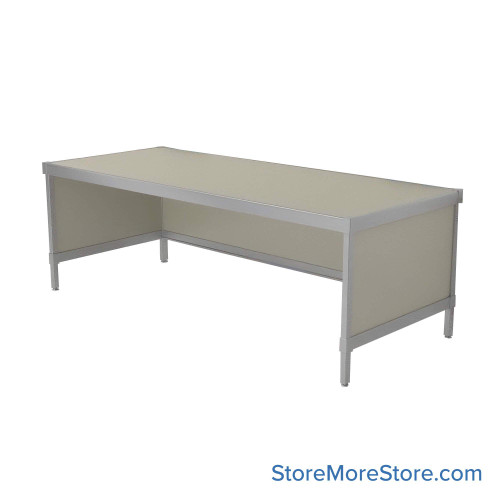 Mail Desk, 25" W x 84" D x 36" H, Open Bottom Desk, 27.875" Modesty Panel Height, Includes Adjustable Height
