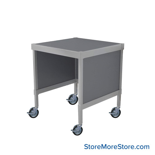 Mail Desk, 25" W x 36" D x 30" H, Open Bottom Desk, Includes Casters, 15.875" Modesty Panel Height