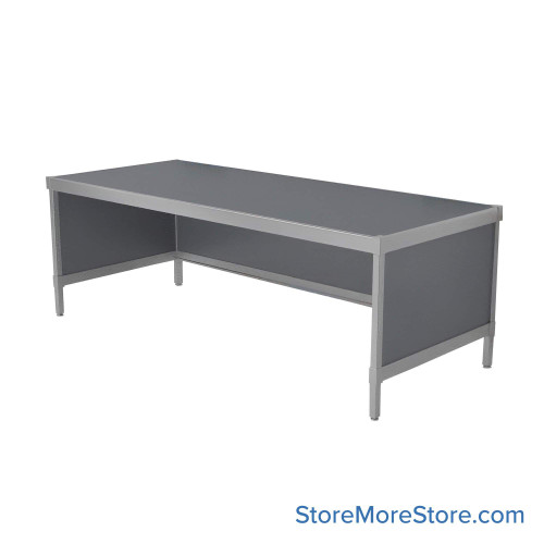 Mail Desk, 25" W x 72" D x 30" H, Open Bottom Desk, 21.875" Modesty Panel Height
