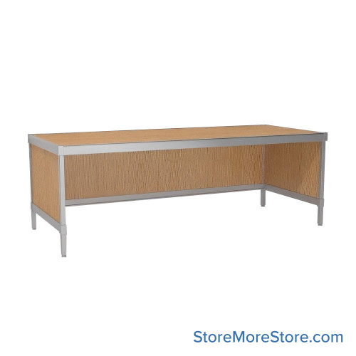 Mail Desk, 36" W x 72" D x 30" H, Open Bottom Desk, 21.875" Modesty Panel Height, Includes Adjustable Height