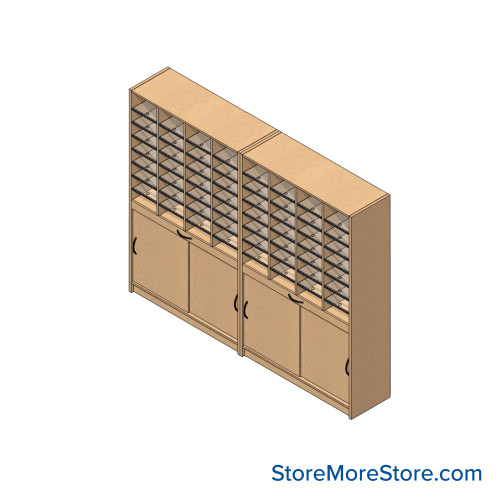 Mailroom Furniture, 96" W x 17" D x 78" H, 8" Wide - Option 4 Mailroom Layout