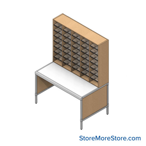 Mailroom Furniture, 60" W x 36" D x 84" H, 5" Wide - Option 1 Mailroom Layout