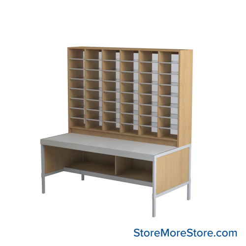Mailroom Furniture, 72" W x 36" D x 78" H, 6" Wide - Option 1 Mailroom Layout
