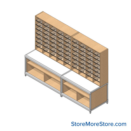 Mailroom Furniture, 108" W x 30" D x 78" H, 9" Wide - Option 6 Mailroom Layout
