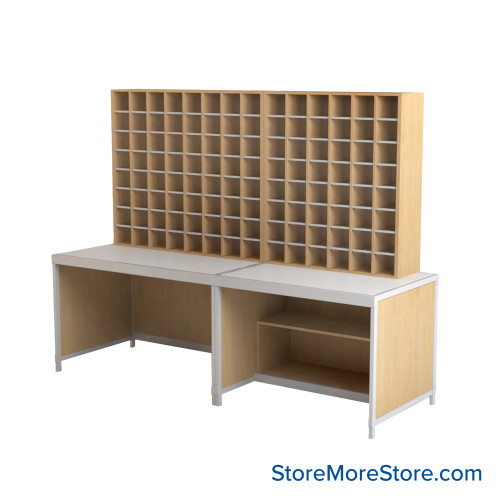 Mailroom Furniture, 108" W x 36" D x 84" H, 9" Wide - Option 8 Mailroom Layout