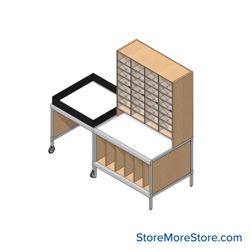 Mailroom Furniture, 84" W x 36" D x 84" H, 7" Wide - Option 6 Mailroom Layout