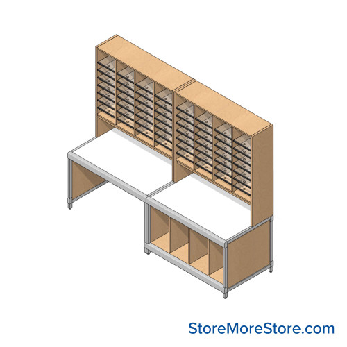 Mailroom Furniture, 96" W x 30" D x 78" H, 8" Wide - Option 1 Mailroom Layout