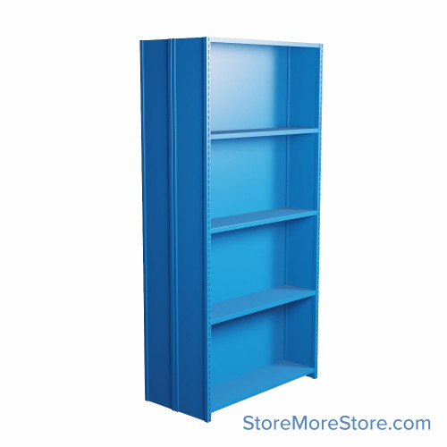 Industrial Shelving, 48" W x 36" D x 99" H, Closed Back-to-Back Shelving, 10 Shelves