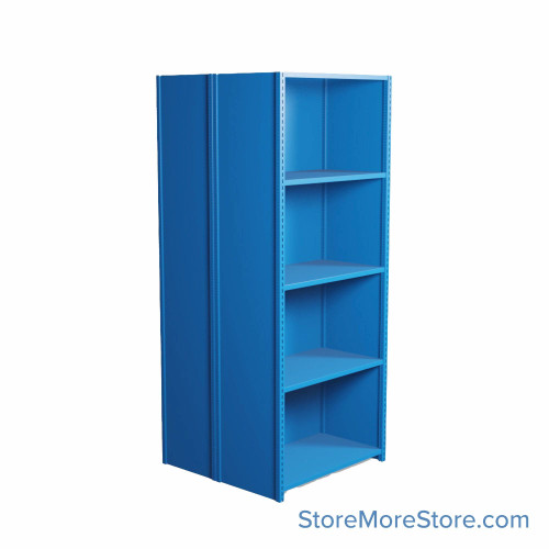 Industrial Shelving, 36" W x 36" D x 87" H, Closed Back-to-Back Shelving, 10 Shelves