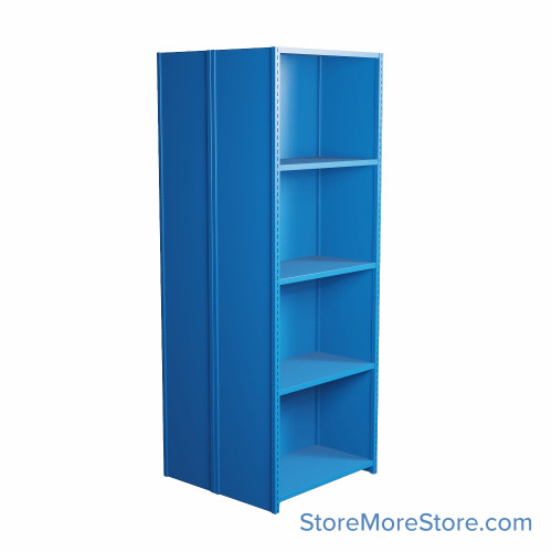 Industrial Shelving, 48" W x 24" D x 99" H, Closed Back-to-Back Shelving, 10 Shelves