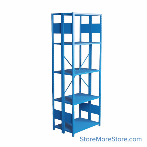 Industrial Shelving, 36" W x 24" D x 99" H, Open Back-to-Back Shelving, 10 Shelves