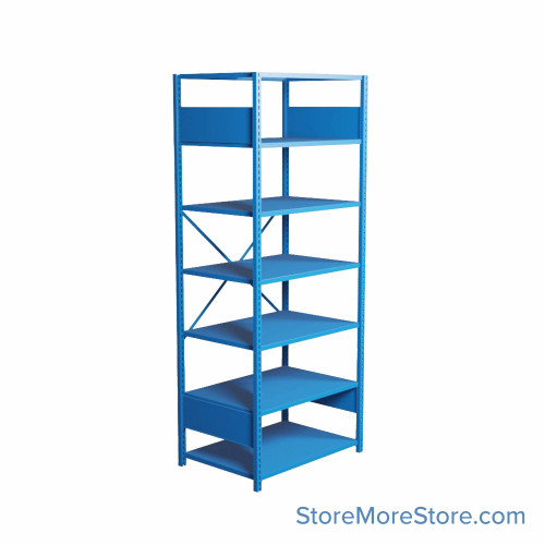 Industrial Shelving, 36" W x 24" D x 87" H, Open Single Shelving Unit, 7 Shelves