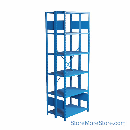 Industrial Shelving, 36" W x 24" D x 99" H, Open Back-to-Back Shelving, 12 Shelves