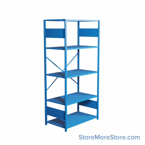 Industrial Shelving, 42" W x 24" D x 87" H, Open Single Shelving Unit, 5 Shelves