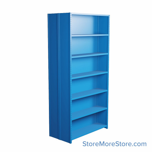Industrial Shelving, 48" W x 36" D x 99" H, Closed Back-to-Back Shelving, 14 Shelves