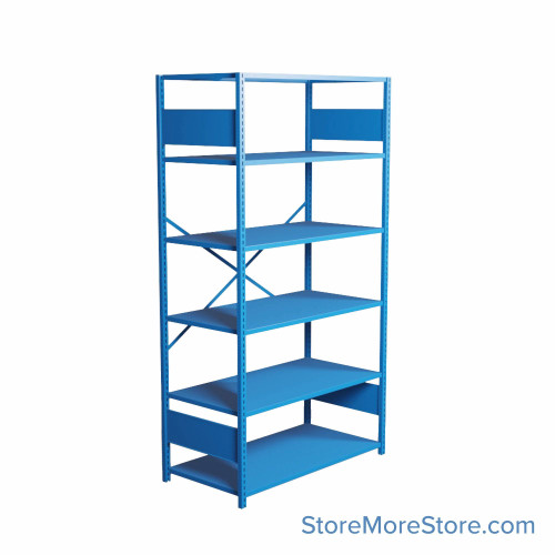 Industrial Shelving, 48" W x 24" D x 75" H, Open Single Shelving Unit, 6 Shelves