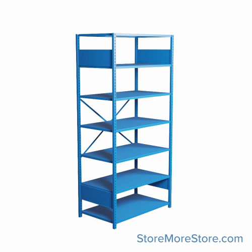 Industrial Shelving, 42" W x 24" D x 87" H, Open Single Shelving Unit, 7 Shelves