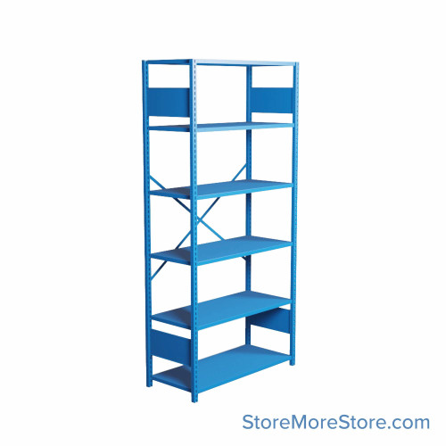Industrial Shelving, 42" W x 18" D x 75" H, Open Single Shelving Unit, 6 Shelves