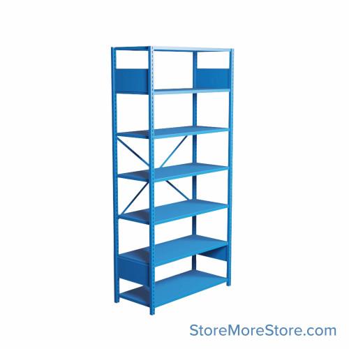 Industrial Shelving, 42" W x 18" D x 75" H, Open Single Shelving Unit, 7 Shelves