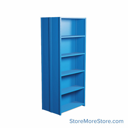 Industrial Shelving, 36" W x 24" D x 87" H, Closed Back-to-Back Shelving, 12 Shelves