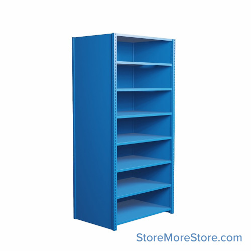 Industrial Shelving, 48" W x 12" D x 75" H, Closed Single Shelving Unit, 8 Shelves
