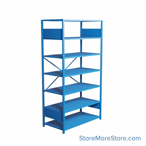 Industrial Shelving, 48" W x 24" D x 87" H, Open Single Shelving Unit, 7 Shelves