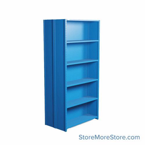 Industrial Shelving, 42" W x 24" D x 87" H, Closed Back-to-Back Shelving, 12 Shelves