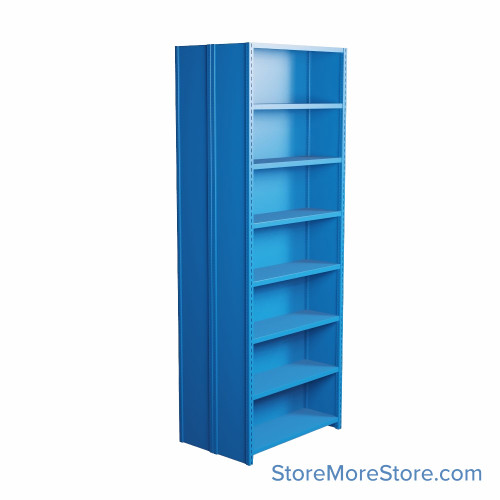 Industrial Shelving, 36" W x 24" D x 99" H, Closed Back-to-Back Shelving, 16 Shelves