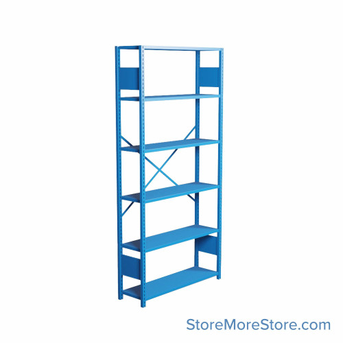 Industrial Shelving, 42" W x 12" D x 87" H, Open Single Shelving Unit, 6 Shelves