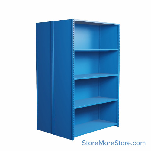 Industrial Shelving, 48" W x 42" D x 75" H, Closed Back-to-Back Shelving, 10 Shelves Industrial Shelving, 48" W x 42" D x 75" H, Closed Back-to-Back Shelving, 10 Shelves