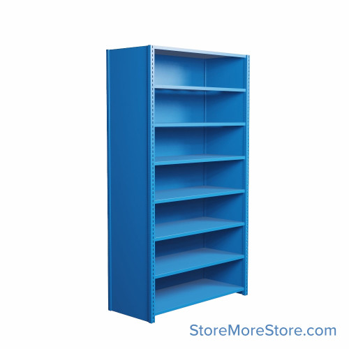 Industrial Shelving, 42" W x 18" D x 75" H, Closed Single Shelving Unit, 8 Shelves