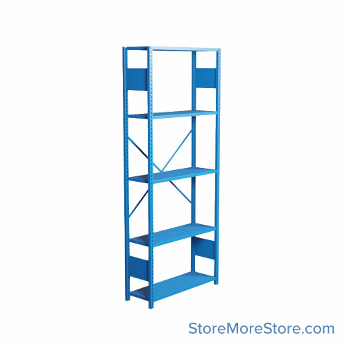 Industrial Shelving, 12" W x 42" D x 99" H, Open Single Shelving Unit, 5 Shelves